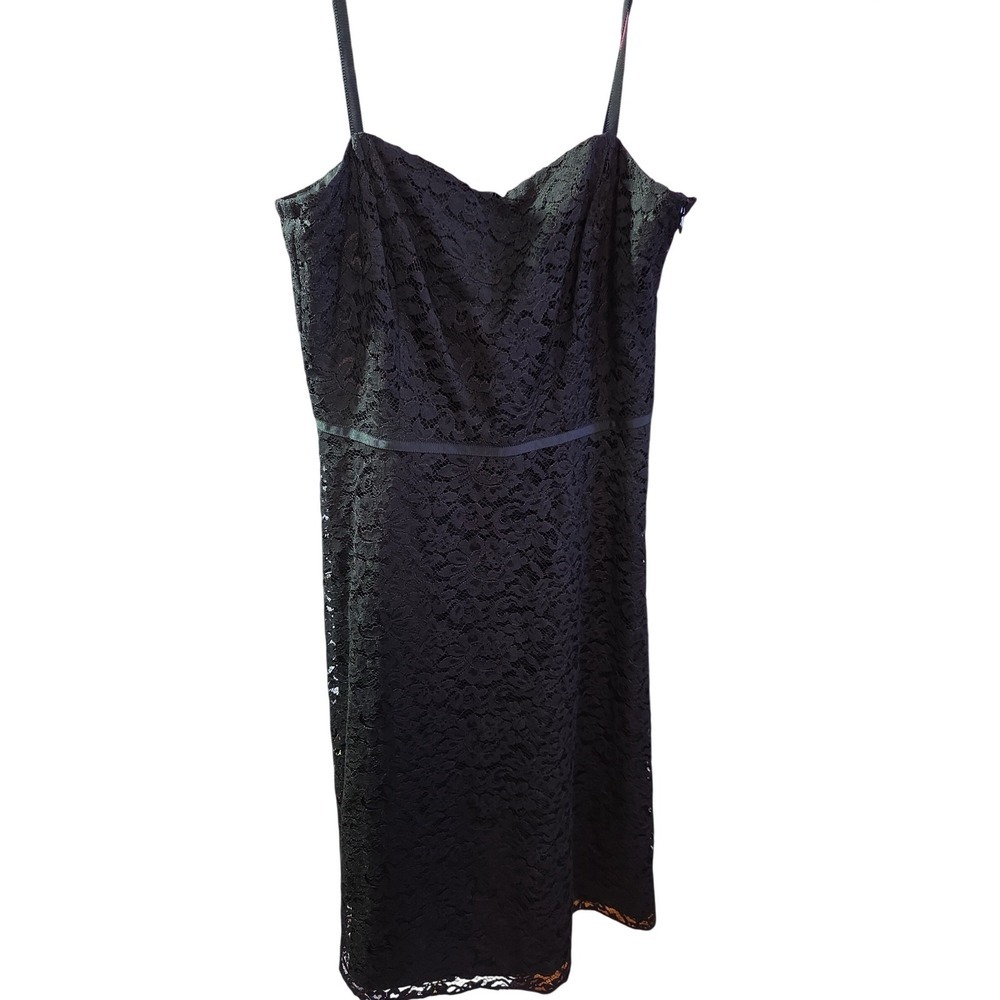 Ann Taylor Black Lace sweetheart Neck Midi Dress NWT Size 6 - Picture 2 of 10